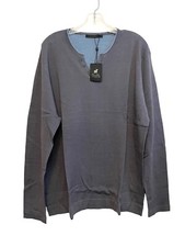 NWT Raffi Long Sleeve Button Henley 100 Cotton Sweater Men  s Size XL Slate Gray