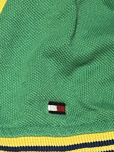 Polo Tommy Hilfiger Para Hombre BRASIL Fútbol Golf Amarillo Hechizo Talla L - Imagen 4 de 9
