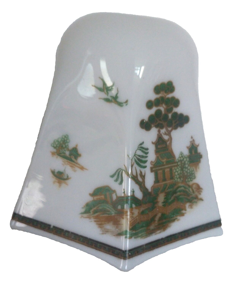 Vintage Oriental Hexagonal Milk Glass Light Shade Hand Painted eBay