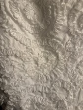White RIBBON ROSES Tablecloth 84" X 56 Wedding Party Catering Linens