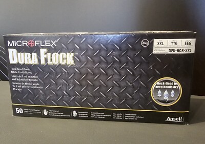 Microflex Dura Flock XXL Nitrile Gloves