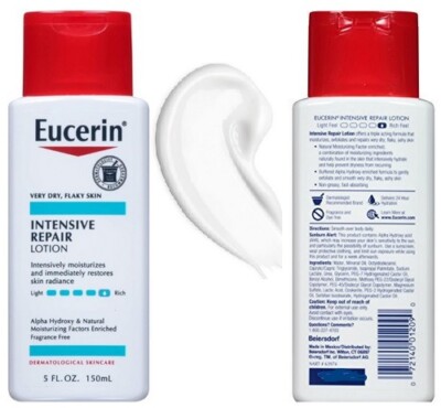 Eucerin Intensive Repair Rich Lotion Fragrance Free,5 fl oz / 150ml NEW