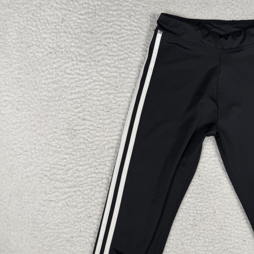 Adidas Activewear Bottoms Kids Size L(14) Black w White Stripes Leggings - Picture 4 of 16