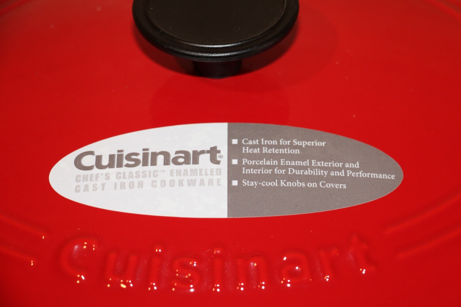 Red Cuisinart Oval Cast Iron 5 Qt Roaster Dutch Oven w/Lid NEW Tanie, wybuchowe kupowanie