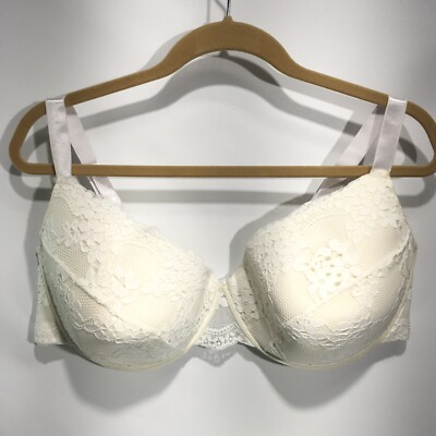 Coco Intimates 40DD Lacy Bra Lightly Lined White Beautiful