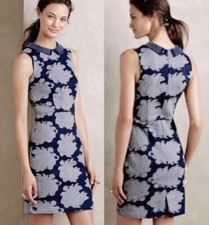 Anthropologie Let Me Be Rain Garden Sheath Beaded Dress Size 6