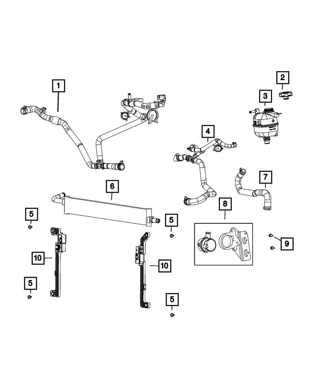 Genuine Mopar Auxiliary Low Temperature Cooler 68335909AC