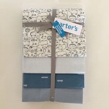NEW Carters Baby Cotton Receiving Blankets Blue White Stripe Solid Animal Theme