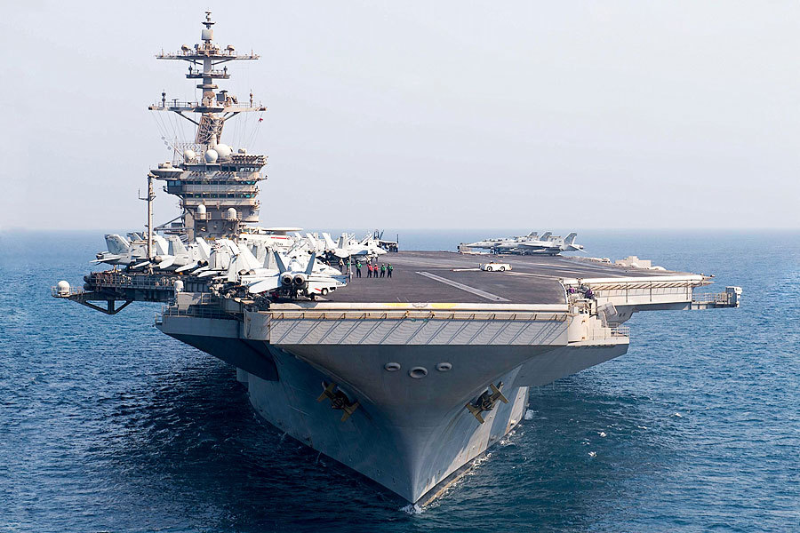 USS THEODORE ROOSEVELT CVN 71 IN ARABIAN GULF 12x18 GLOSSY PHOTO