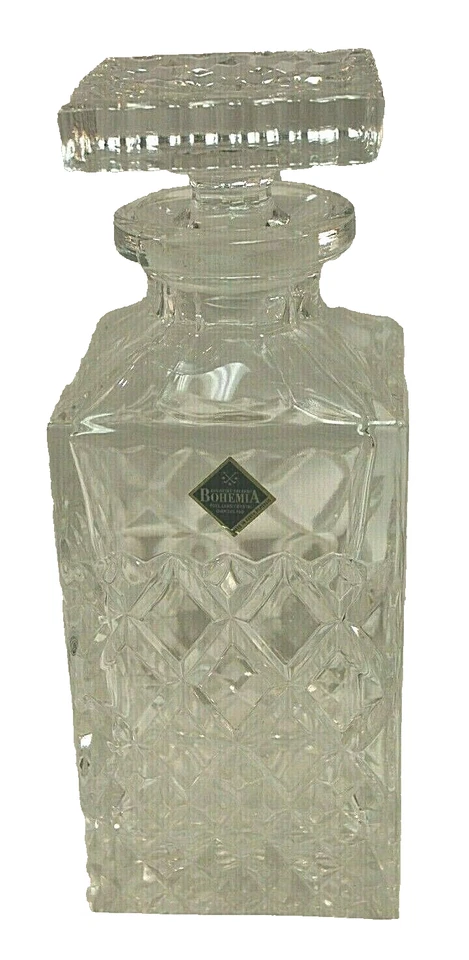 Bohemia Crystal Decanter and 4 Matching Glasses  Original Stickers No Box  S9191 - Image 3 of 4