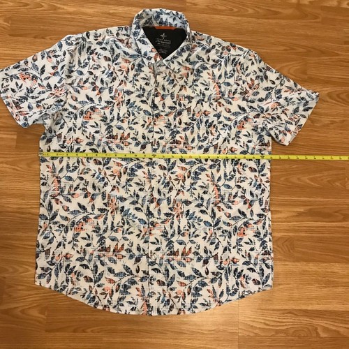Point Zero Floral Print Button-Down Men's Dry Edition Shirt Size XL Summer Beach - Picture 7 of 7