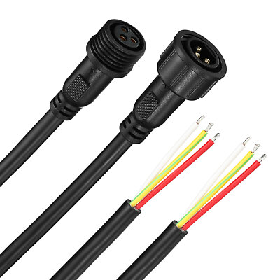 10pairs 3 Core 3 Pin Waterproof Connectors 18AWG IP65 50CM Male Female ...