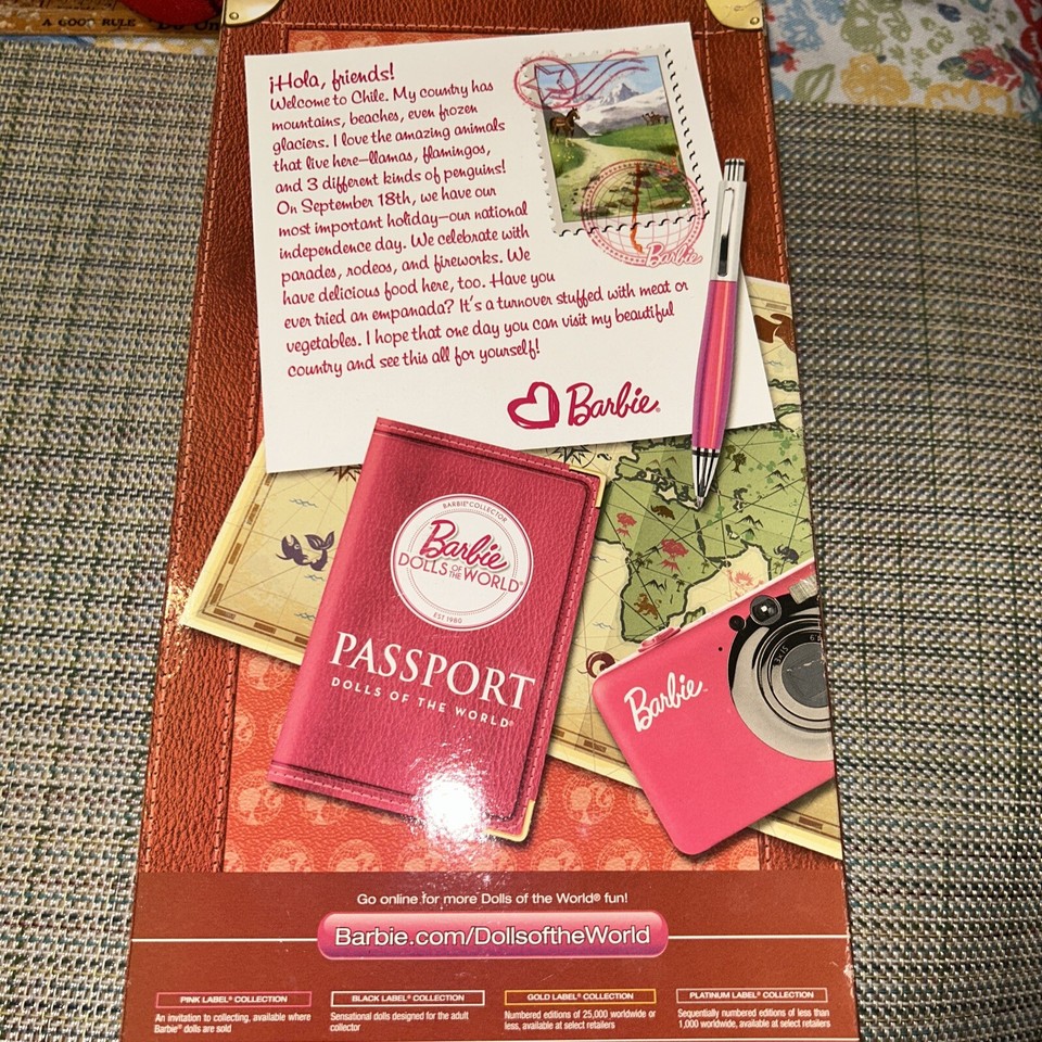 Dolls of the World China 2011 Passport Barbie Doll NRFB Mattel Pink Label