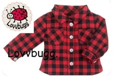 Buffalo Plaid Shirt for American Girl,Boy 18" & Baby Doll Clothes FREESHIP ADDS!