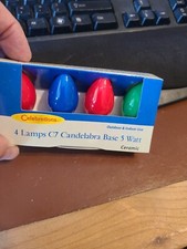 Celebrations 4 Pack Multi Color Solid C-7 Light Bulbs 5 Watt Holiday