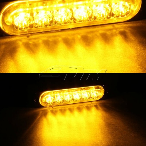 2X Super Brillante 6-LED Ámbar Coche Camión Emergencia Flash Advertencia Baliza Luz Estroboscópica - Imagen 3 de 5
