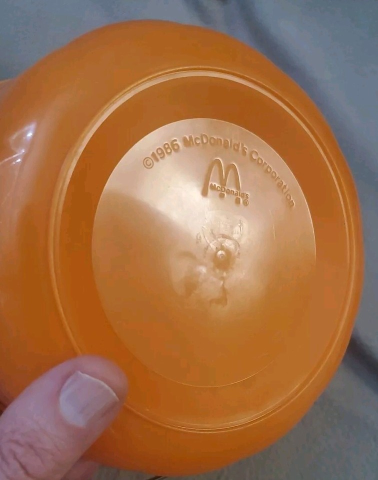 1986 Vintage McDonalds McPunk'n Halloween Happy Meal Pumpkin Bucket