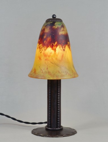 DAUM & VASSEUR : FRENCH 1925 1930 ART DECO LAMP wrought iron .. lampe muller era - Picture 2 of 10