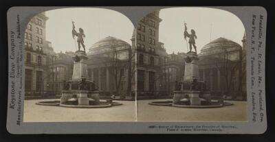 Statue Maisoneuve founder Montreal Place d'Armes Montreal Canada Old Photo