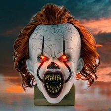 Pennywise LED Mask Stephen King's It Chapter Two 2 Scary Cosplay Joker Prop