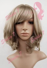 W145 Ash Blonde Short Curl Sythetic Wig - studio7-uk