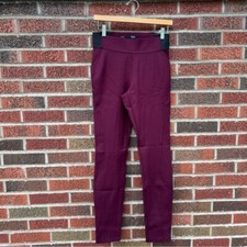 Simply Vera Vera Wang Burgundy and Black High Waisted Dress Pants Leggings