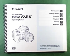 Pentax K-3 II Operating Manual: 120 Pages & Protective Covers!