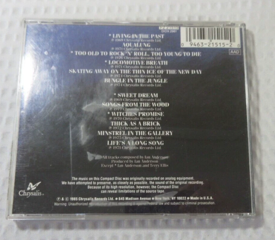 Jethro Tull Original Master Music CD - Image 4 of 4