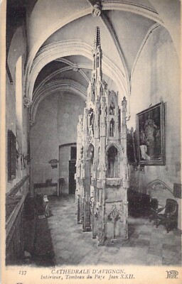 Vtg Cathedrale D'Avignon Tombeau du Pare Jean XXII Postcard