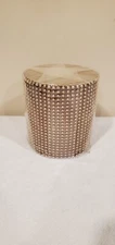 POTTERY BARN Metallic Gold Bead 4"x4.5" Candle NEW