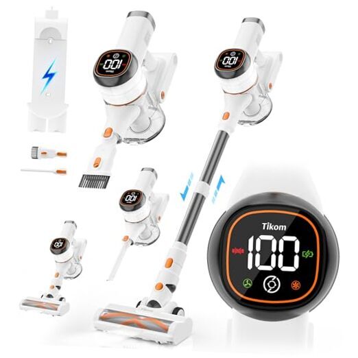 Cordless Vacuum Cleaner for Home, 40000Pa/450W Stick Vacuum with LED Touch