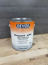 DEVOE DEVGUARD 4308 ALKYD PROTECTIVE GLOSS ENAMEL SAFETY YELLOW 1GAL NEW