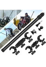#763. Motorcyle Action Camera Mount Kit Double Clamp 47”Invisible Selfie Stick