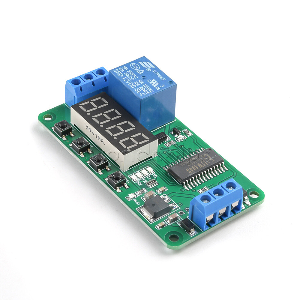 1-10PCS DC 12V Multifunction PLC Self-lock Delay Relay Cycle Timer ...