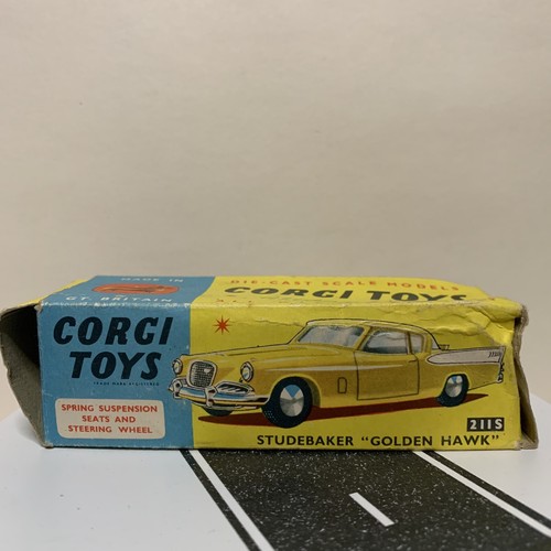 Corgi Toys Studebaker Golden Hawk 211S Gold Chrome - MIB Vintage As-Pictured HTF - Picture 19 of 24