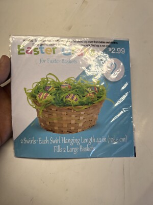 Green Easter Decorative Grass For Baskets 2 Bags