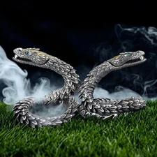 Retro Viking Men's Bracelet Ouroboros Snake Lucky Courage Father's Day Gift