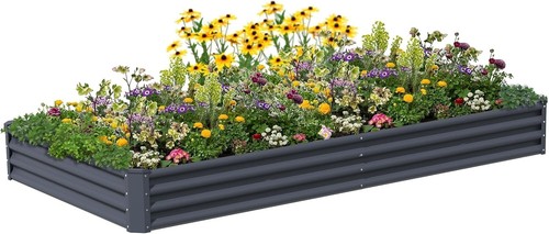 8X4X1ft Raised Garden Bed Kit,Garden Beds Outdoor,Large Metal Planter Box Stee..