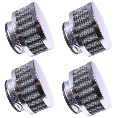 4x Universal Sportluftfilter Chrome 42-44mm für COSTUM CAFE RACER HARLEY CHOPPER