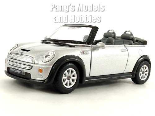 Mini Cooper S Convertible 1/28 Scale Diecast Model by Kinsmart - SILVER - Picture 3 of 12
