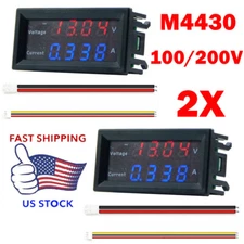 2x M4430 DC 100V/200V Digital Voltmeter Ammeter LED Voltage Amp Panel Meters NEW