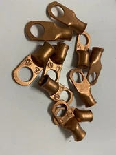 10 pcs 4 GAUGE BARE COPPER Lug 3/8 CRIMP TERMINAL CONNECTOR AWG GA CAR PRD
