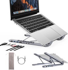 USB C Laptop Docking Station Stand Dock Tablet Stand 8 in 1 USB C Hub with 4K