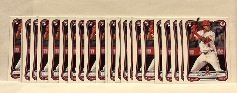 Christian Moore 2026 Bowman RC #99 Lot of 24 Los Angeles Angels