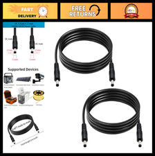 6.6ft DC Power Extension Cable 2-Pack, 5.5mm x 2.1mm Male to Male, 14AWG, 12V/24