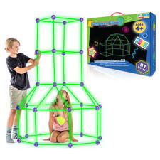 Kids Fort Tent Building Kit Glow in the Dark Castle Construction Set Toy