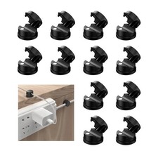 12 Pcs Cord Holder for Nightstand - Adhesive Cable Clips and Black