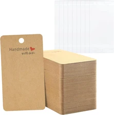 100Pcs Earring Display Cards with Bags, 2X3.5 Inch Earring Display Holder Cards,