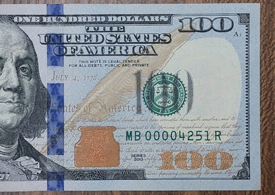 #ad Low Serial Number $100 Note 2013 MB00004251R $149.99