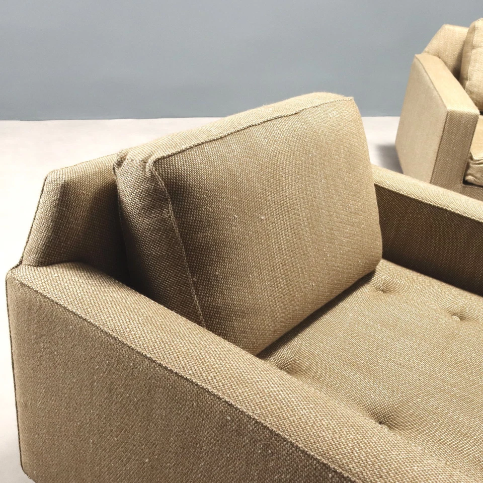 Винтажные кресла дерево бежевый ткани дизайн Италии 1960-х оригиналы - Изображение 4 из 4